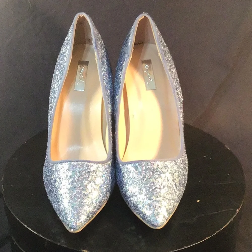Quips Silver Glitter heels size 7 - Picture 2 of 8